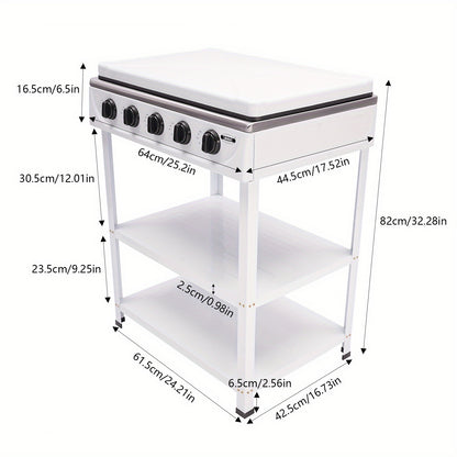 5-Burner Gas Stove CNCEST Portable Natural Gas Stove | 2.5kW Per Burner | Freestanding Outdoor Cooking Stove for RV, Camping, Tailgating & Backyard | White, 64×44.5cm