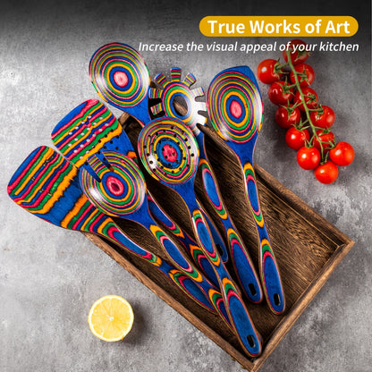 Pakkawood Kitchen Utensil Set 7 PCS – Spurtle & Spatula