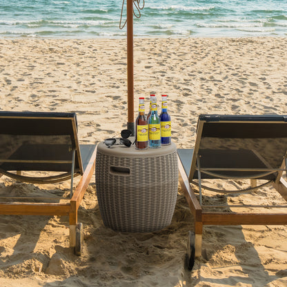 Outdoor Storage Bin 40L Rattan Deck Box UV Protected Weather Resistant