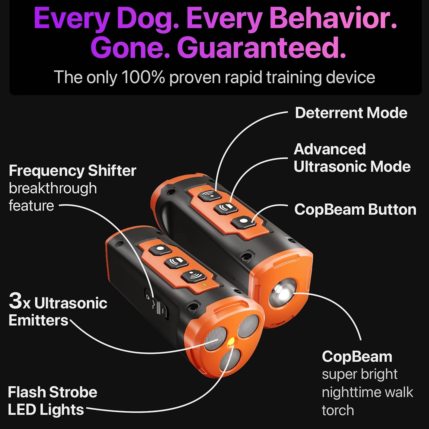Ultrasonic Bark Control Device Anti Barking Deterrent Dog Training Tool Outdoor Indoor Stop Barking Sonic Repeller Safe for All Dog Breeds