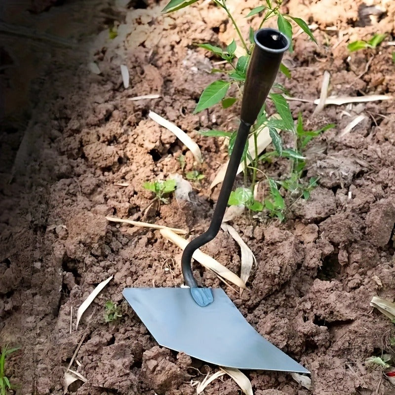 Garden Cultivator Manganese Steel Hand Plough Thickened Triangular Hoe for Plowing, Soil Loosening, Ditching and Fertilizing — Pointed Agricultural Tool for Vegetable Growing