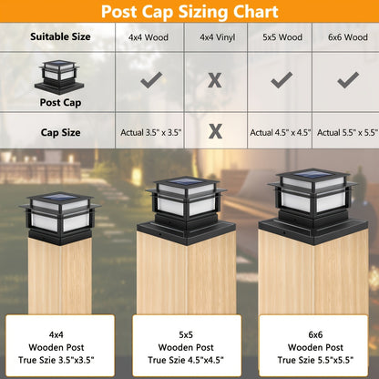 Solar Column Cover Light 6 Pack – LED Fence Post Cap Lights