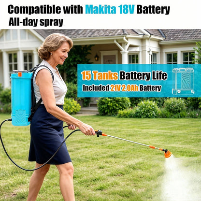 Battery Powered Backpack Sprayer 3.2 Gallon 0-80 PSI Adjustable Electric Garden Sprayer with Steel Telescopic Wand 5 Nozzles 2.0Ah 18V Battery & Charger