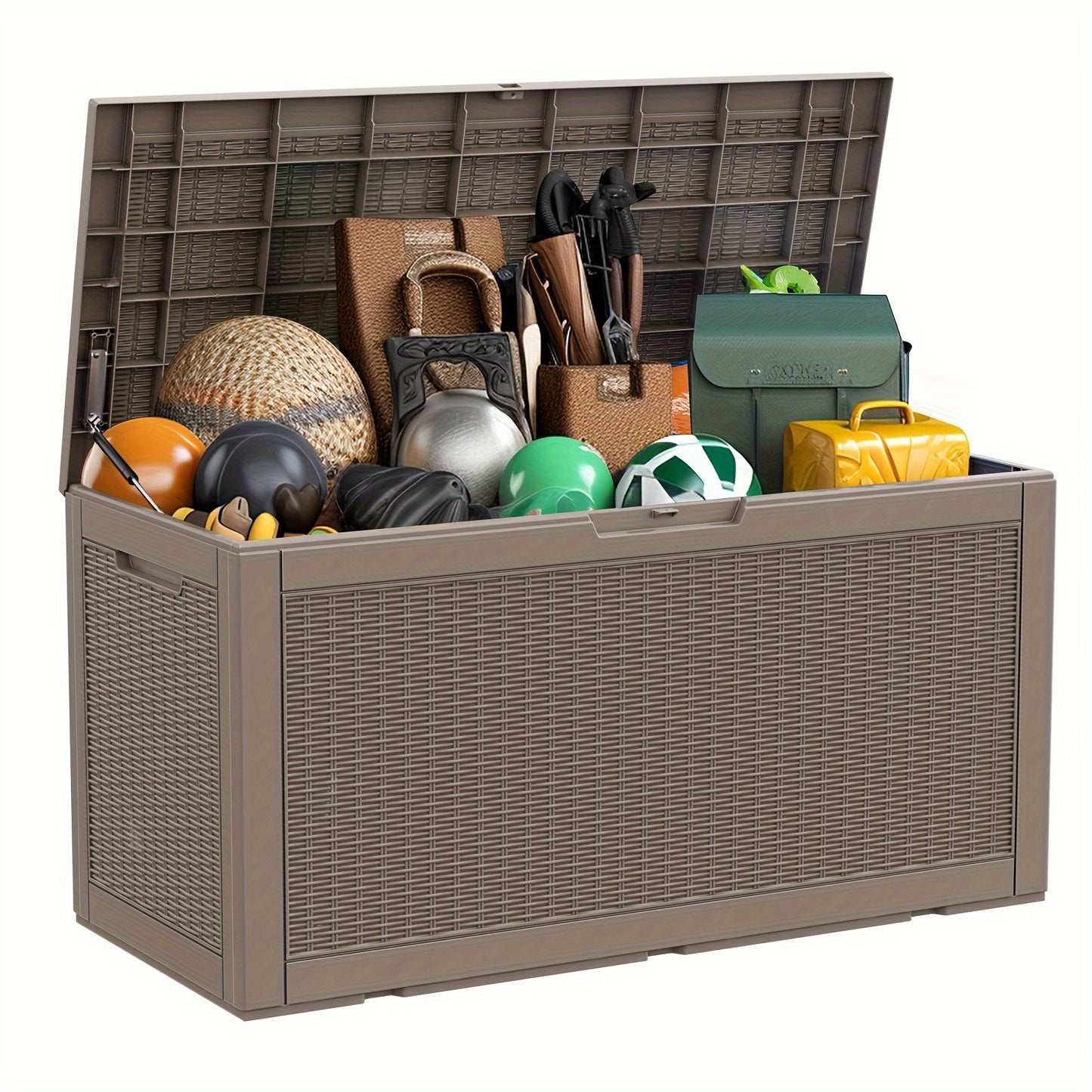 Resin Deck Box 100 Gallon Lockable Outdoor Storage – Patio & Garden