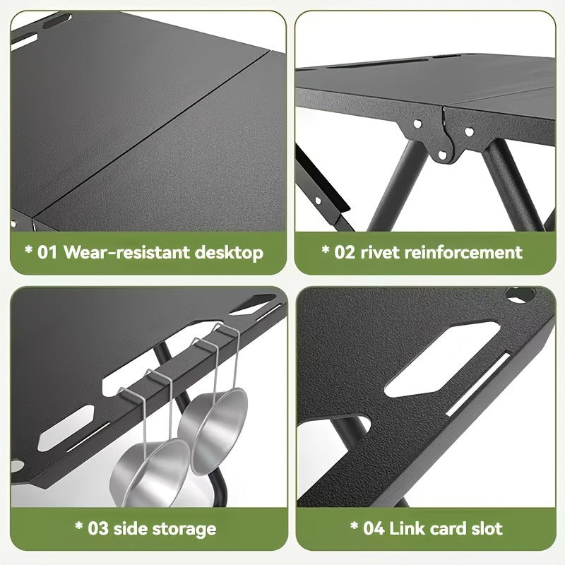 Folding Camping Table Portable Lightweight 3-Leg Outdoor Table for Picnic BBQ