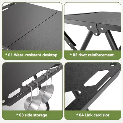 Folding Camping Table Portable Lightweight 3-Leg Outdoor Table for Picnic BBQ