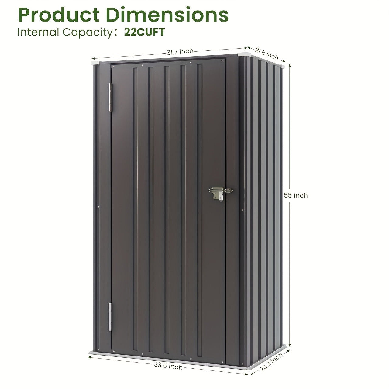 Outdoor Storage Shed Metal Garden Shed with Lockable Door