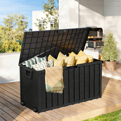 Outdoor Storage Chest 75 Gallon – Deck Box with Casters