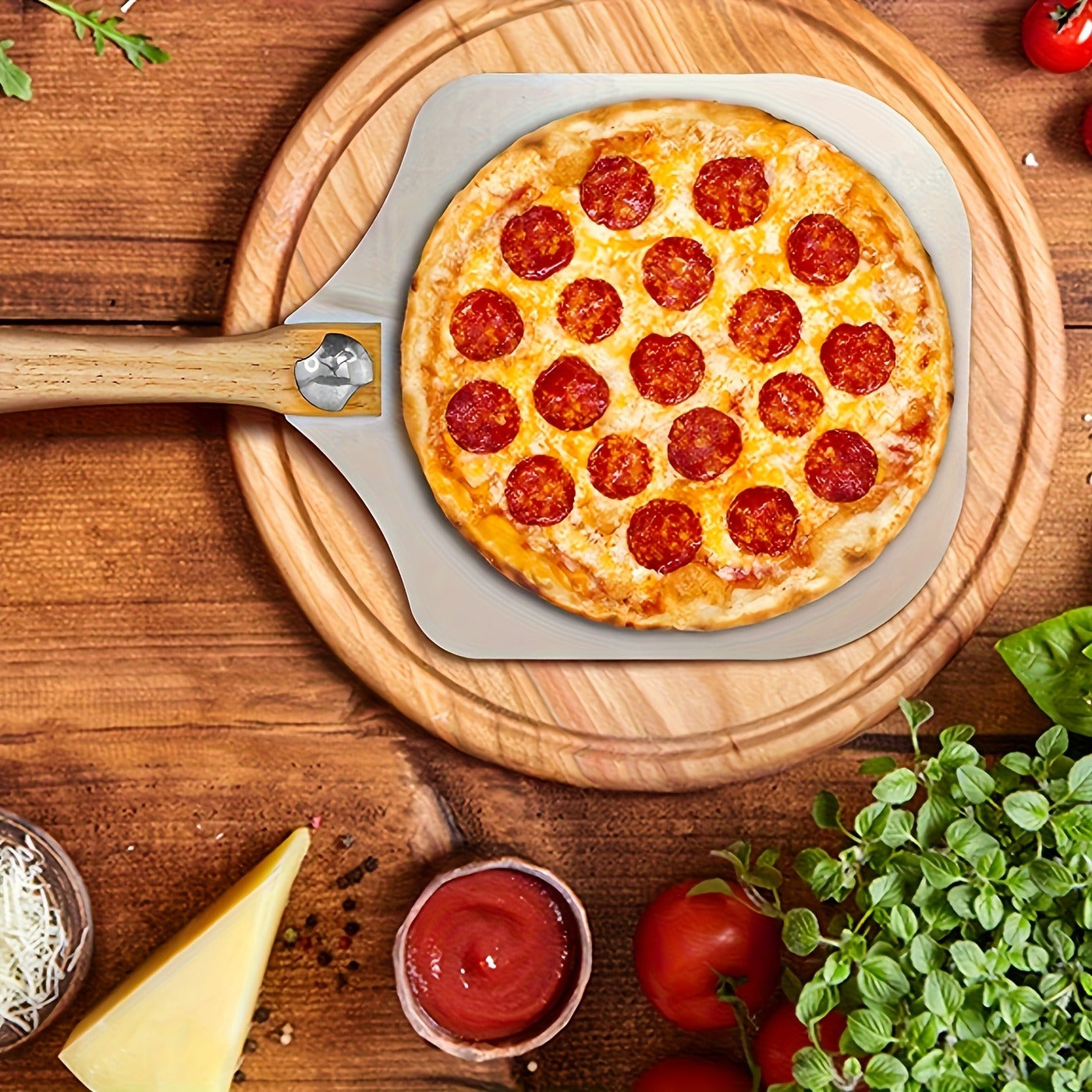 Pizza Stone Set 7-Piece with Tools – Cordierite Baking Stone with Stainless Steel Peel Cutter Brush & Heat-Resistant Gloves | Crispy Crust for Oven BBQ Grill Homemade Artisan Pizza Gift