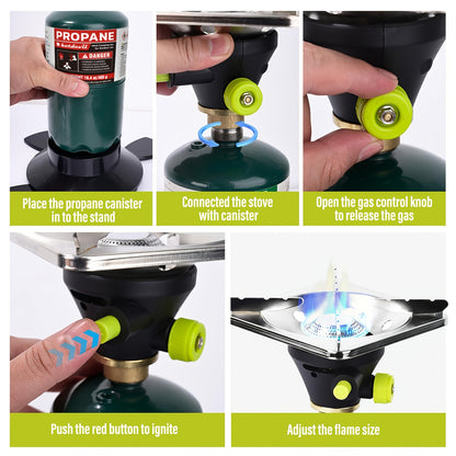 Backpacking Stove Bottletop Propane | Hotdevil HD-5005 Lightweight Camping Stove with Instant Ignition | Propane & MAPP Gas Compatible | For Hiking, Outdoor Cooking & Emergency Use