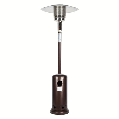 Outdoor Propane Patio Heater 46000 BTU Freestanding Tower with Wheels, Bronze Powder-Coated, Commercial & Residential, Tip-Over Safety Shut-Off, 175 sq ft Coverage