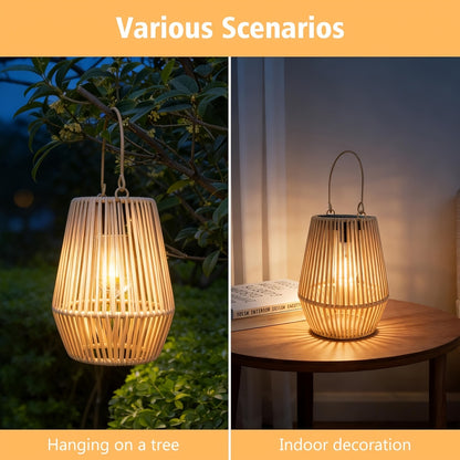 Solar Bamboo Lights Bohemian Style Outdoor Hanging Decoration for Garden Patio Deck Porch Tree Lawn Halloween Christmas 1/2/4pcs