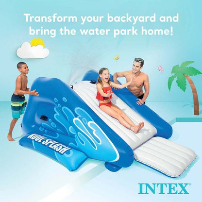 Inflatable Pool Water Slide for Kids | Backyard Water Slide with Built-in Sprinklers, Climbing Handles & Soft Landing Pad for Above-Ground Pools