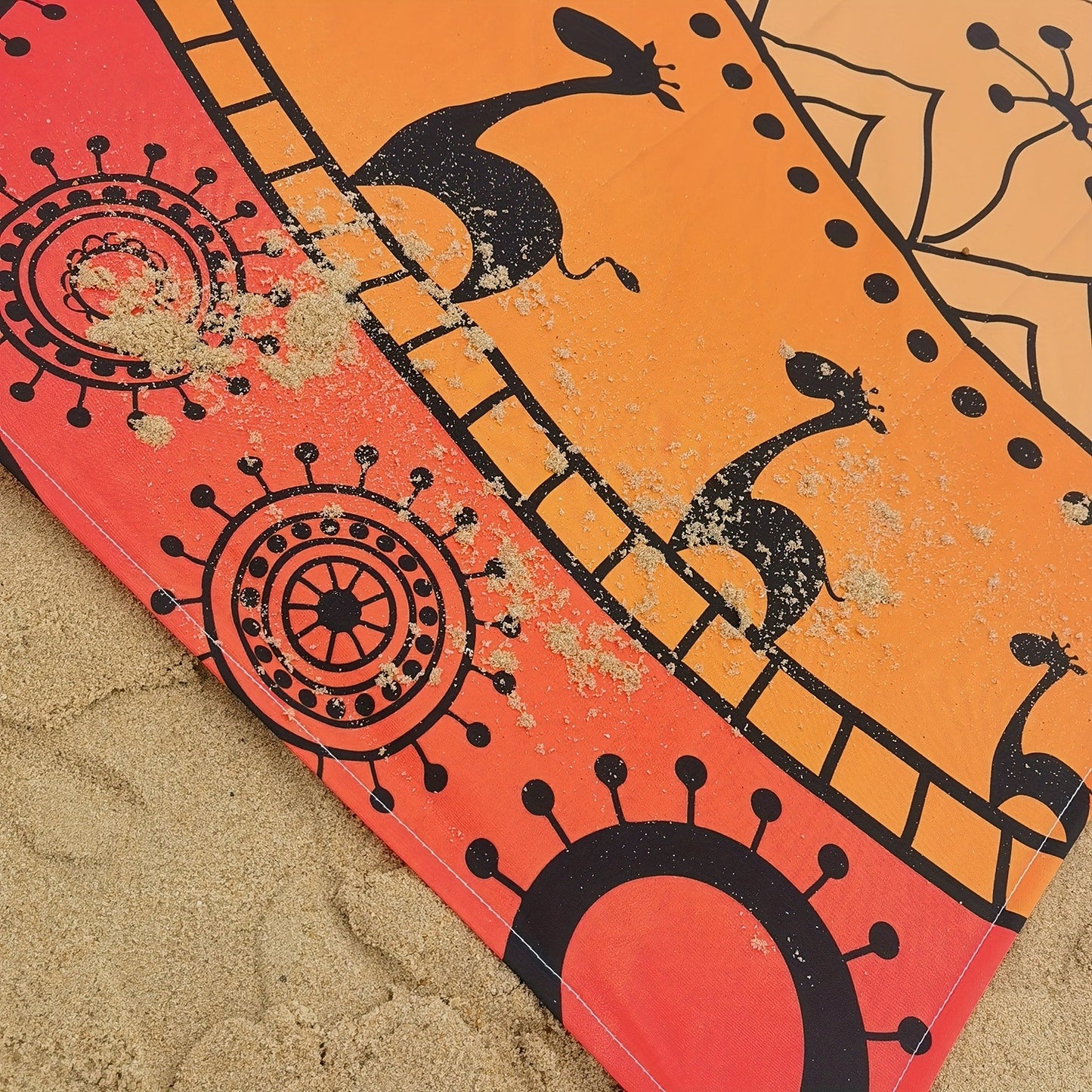 Sandproof Beach Blanket Oversized Extra Large Quick Dry Picnic Mat for Beach Camping Travel – Bohemia Dolphin Sailor Turtle Fish Patterns, 2-10 Adults