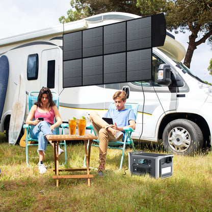 Portable Power Station 1024Wh LiFePO4 Solar Generator - UPS Backup Battery with AC 110V, DC, USB, USB-C & LED Light, 100W Solar Panel Option for Camping, RV, Home Outage & Travel