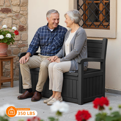Deck Box 80 Gallon Waterproof Resin Storage Bench 500 LB Capacity