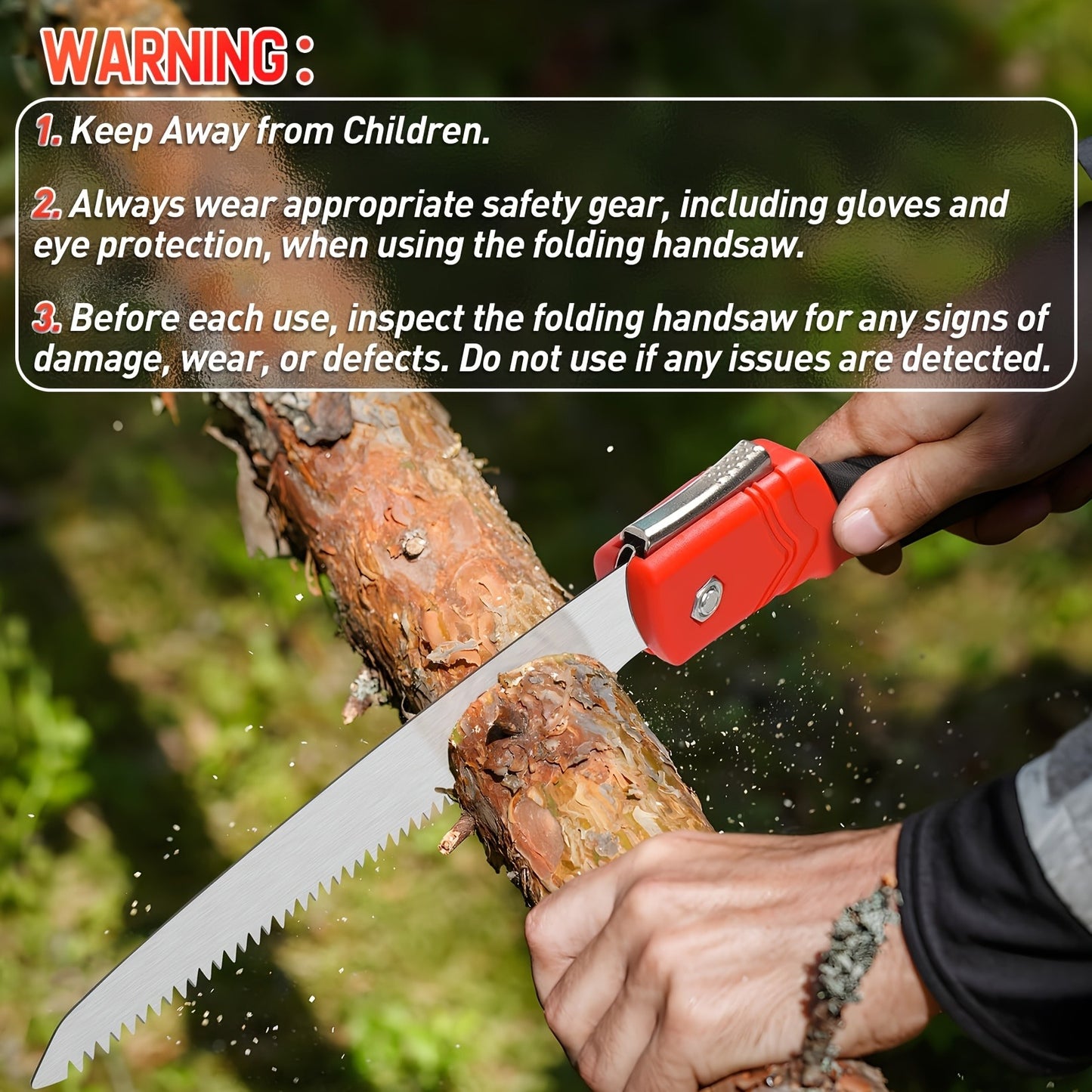 Folding Saw Portable Pruning 7-Inch SK5 Blade Collapsible Manual Wood Cutting Saw for Camping, Survival, Tree Trimming, Gardening and Bushcraft Outdoor Use
