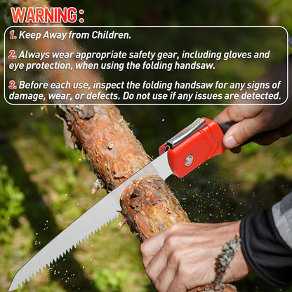 Folding Saw Portable Pruning 7-Inch SK5 Blade Collapsible Manual Wood Cutting Saw for Camping, Survival, Tree Trimming, Gardening and Bushcraft Outdoor Use