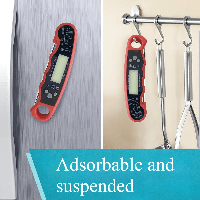 Meat Thermometer Instant Read - Digital Food Thermometer with Backlit Display for Cooking, BBQ, Grill & Oven, °C/°F Switch