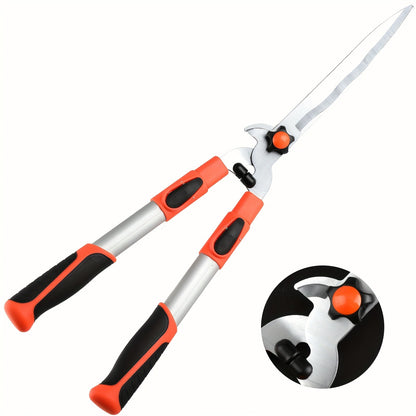 Extendable Pruning Shears 22-27.5 Inch - SK5 Steel Blades Cut 2.5" Branches, Shock-Absorbing Ergonomic Handle, Long Reach Tree & Shrub Trimmer for Hedges