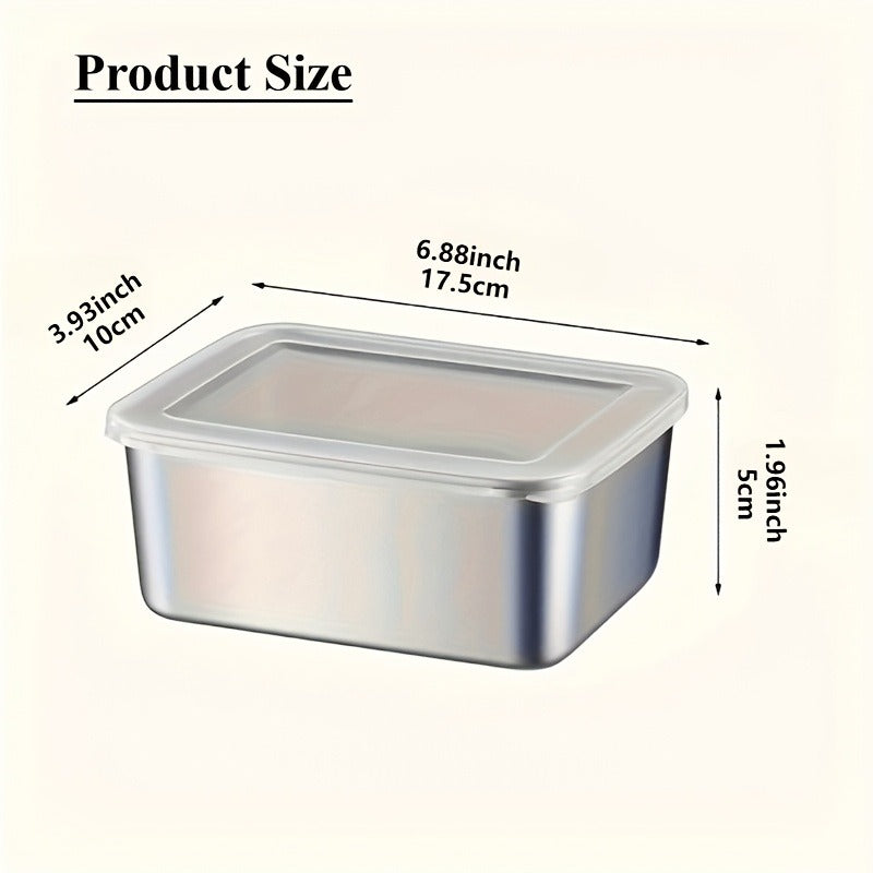 Food Storage Containers Stainless Steel Set of 6 with Lids – Leak-Proof BPA-Free Stackable Metal Meal Prep Boxes Airtight Lunch Container for Kitchen Refrigerator Camping Outdoor Picnic Organization