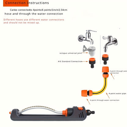 Oscillating Garden Sprinkler – 19-Hole Adjustable Swing Sprinkler with Universal Connector, No Battery Required