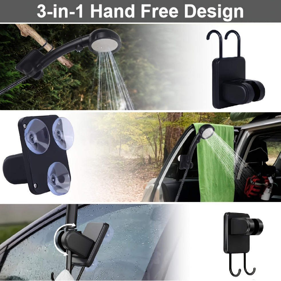 Portable Camping Shower 6000mAh IPX7 Waterproof 120-Min Runtime