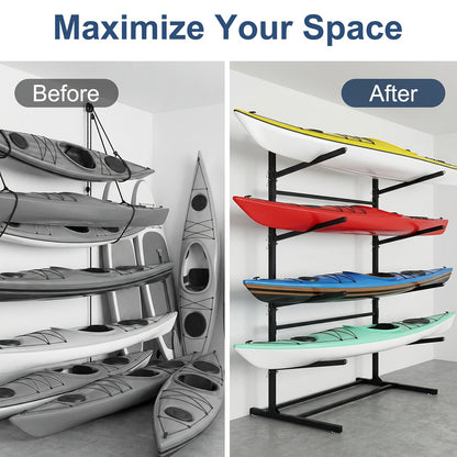 Kayak Storage Rack – Heavy-Duty Adjustable Stand for SUP, Canoe & Paddle Board | Wall, Dock & Freestanding | 400 lbs Capacity