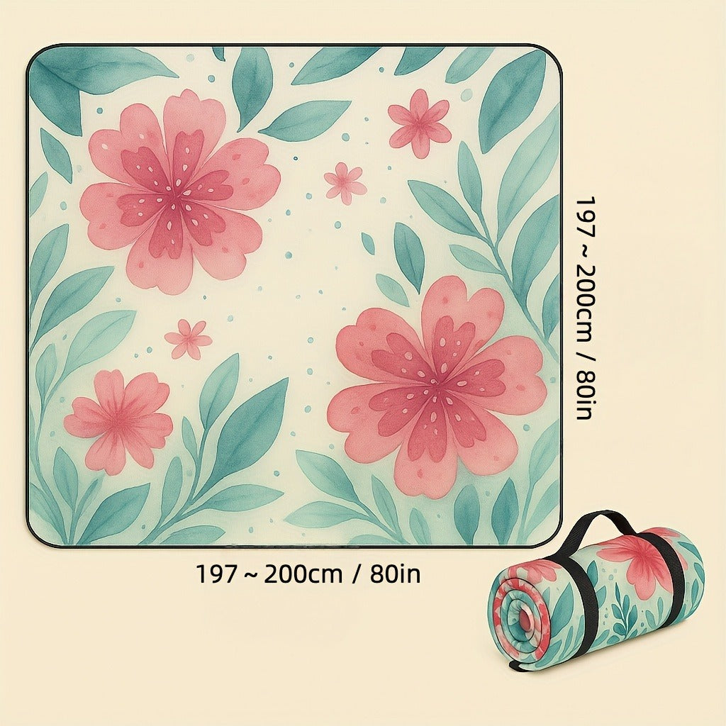 Picnic Blanket Padded | Foldable Floral Mat Beach Park Camping Travel