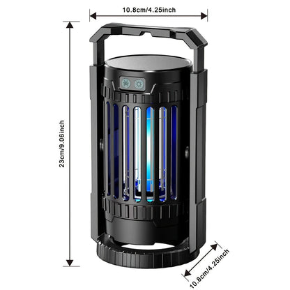 Electric Bug Zapper Mosquito Killer Lamp – UV Light Fly Trap with 360° Swivel Base, Rechargeable Portable Insect Killer for Indoor Outdoor Camping Hiking