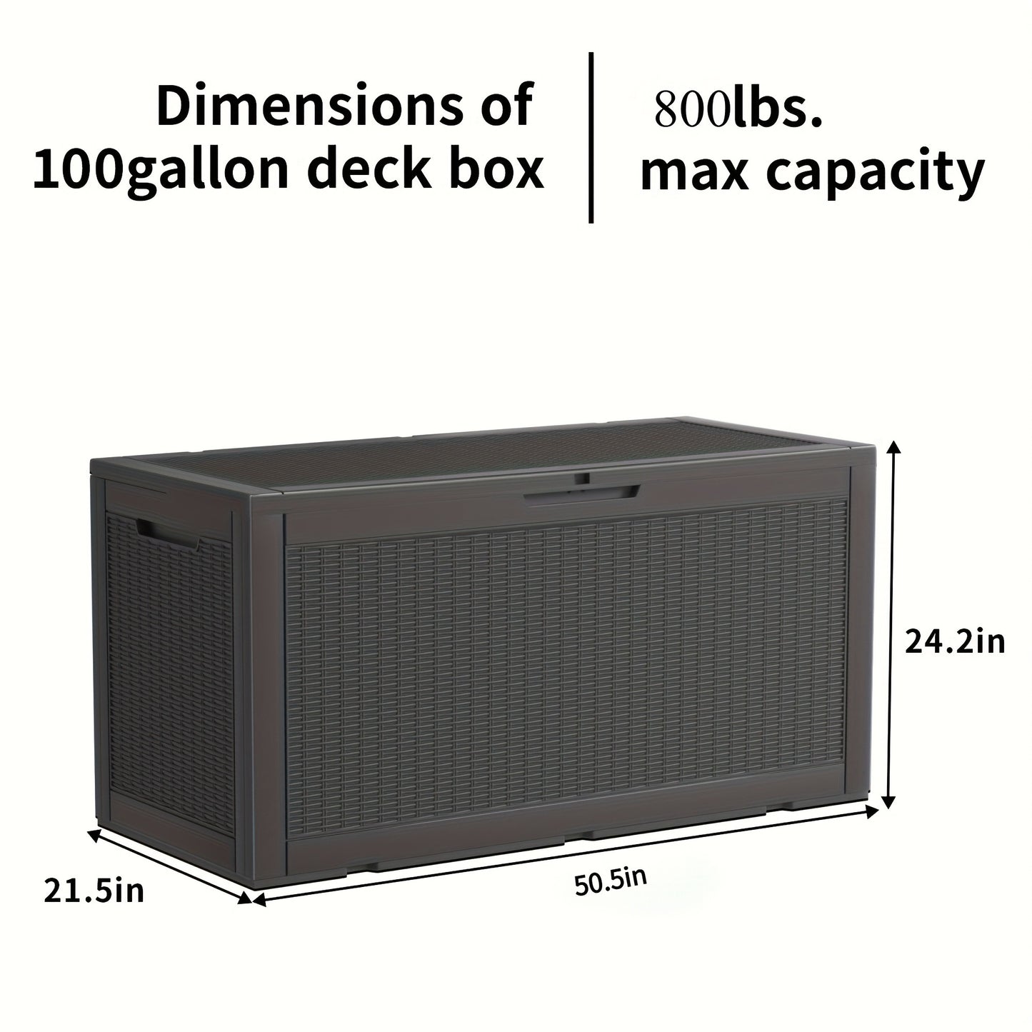 Deck Box 100 Gallon – Lockable Rattan Outdoor Storage
