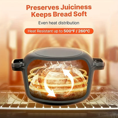 Cast Iron Dutch Oven Pre-Seasoned with Lid – Deep Pot for Bread Baking, Camping, BBQ & Stove | Double Handle, Silicone Lid, Scraper & Stand Included