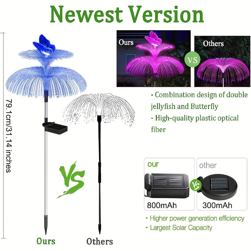 Solar Jellyfish Butterfly Garden Lights 4-Pack Color Changing