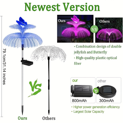 Solar Jellyfish Butterfly Garden Lights 4-Pack Color Changing