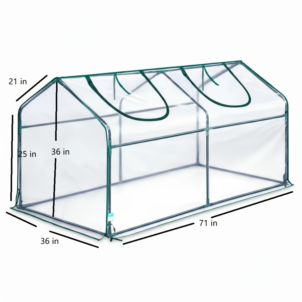 Walk-In Greenhouse Outdoor with Screen Windows – Heavy-Duty PE Cover, Portable Plant Shelter with Shelving Clips, Available in 27", 56" & 71" Sizes