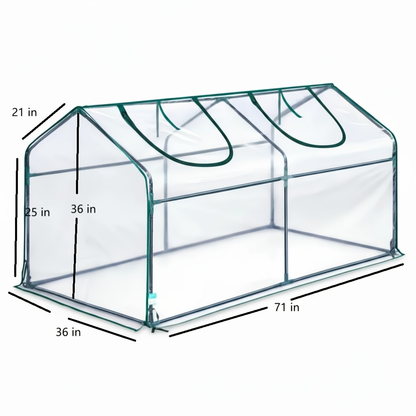 Walk-In Greenhouse Outdoor with Screen Windows – Heavy-Duty PE Cover, Portable Plant Shelter with Shelving Clips, Available in 27", 56" & 71" Sizes