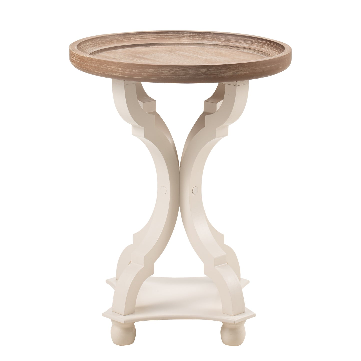 Side Table with Tray Top – Rustic Farmhouse Accent End Table, Distressed Wood Finish, Lightweight & Sturdy, Square or Round for Patio Living Room Bedroom Outdoor Indoor