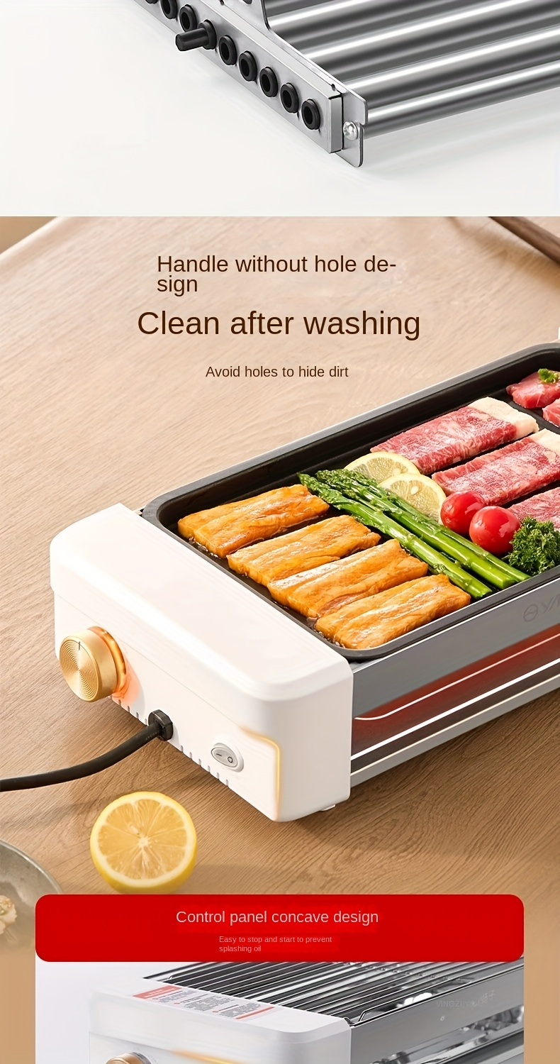 Sausage Grill 4-in-1 Multifunctional Electric Hot Dog Roller – Non-Stick Countertop Cooker with Adjustable Temperature, Detachable Panel, Silicone Oil Brush & Grill Holder – Easy Clean, Kitchen & Dorm Use