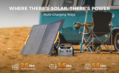 LiFePO4 Power Station 600W 595Wh Solar Generator 9 Outputs AC PD USB-C DC LED for Home Camping RV Travel Emergency Backup Off-Grid Power Supply