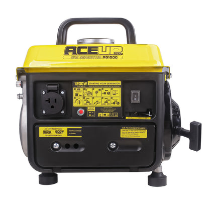 Gas Generator 1200W Portable Compact Ultralight - 900W Running 1200W Peak, 2-Stroke 71CC Engine, 6Hr Runtime, EPA & CARB Compliant, Recoil Start for Camping, Outdoors & Home Backup