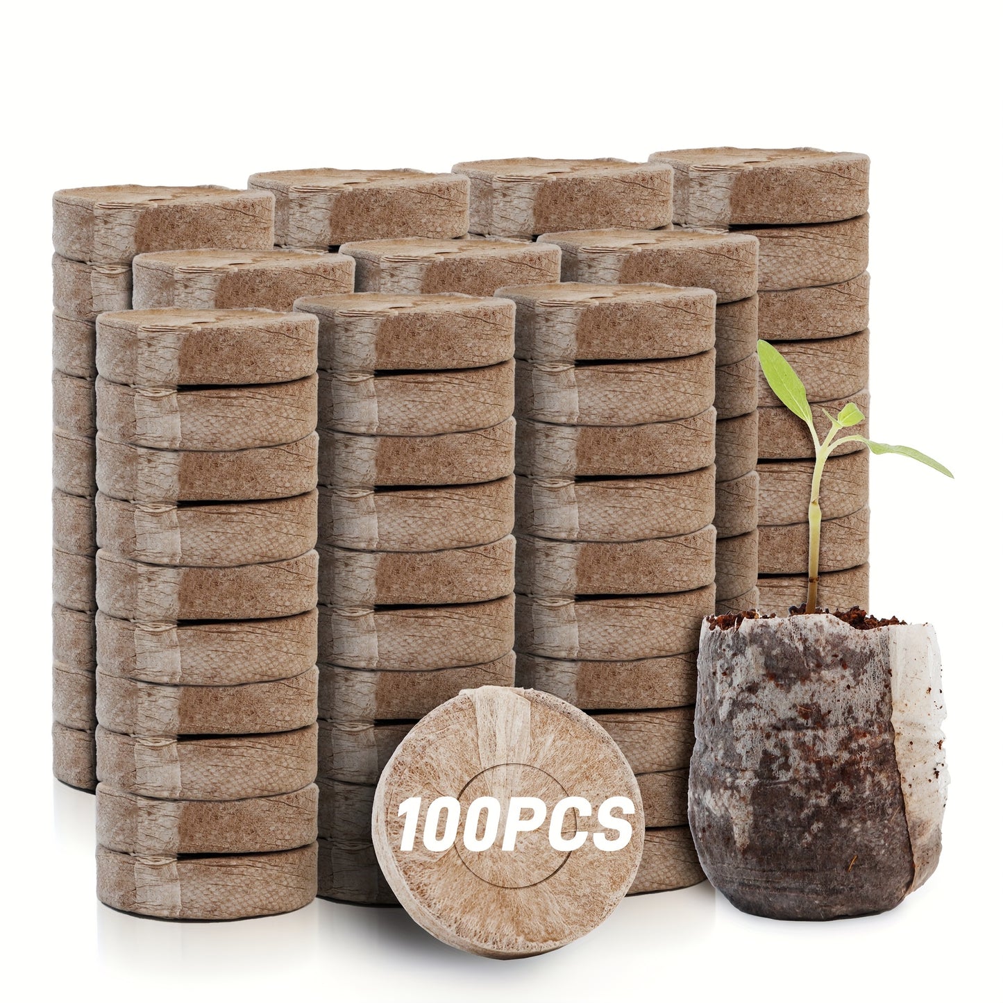 Peat Pellets Seed Starter 35mm Compressed | 50/100pcs Expandable Coir Discs for Seedlings Vegetables Flowers Herbs | Indoor Outdoor Seed Starting
