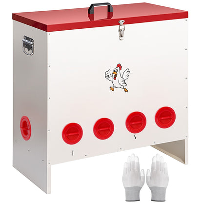 Gravity Chicken Feeder Stainless Steel 6 or 10 Port Rat-Proof