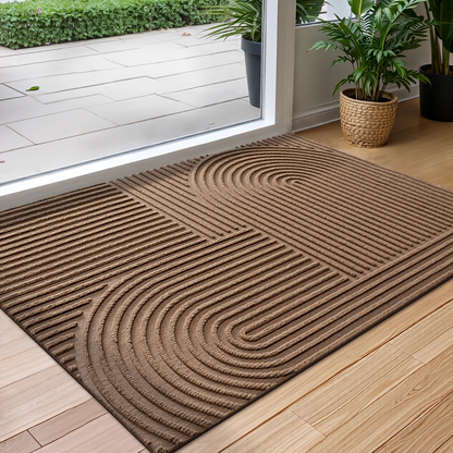 Non-Slip Door Mat Geometric Entryway Rug Indoor Outdoor Low Profile Floor Mat for Front Door Patio Home Decor