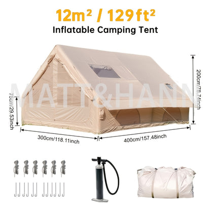 Inflatable Camping Tent 4-8 Person Air Cabin Glamping UV Protection