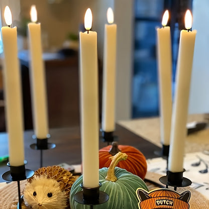 Flameless Taper Candles with Remote 6 Pack LED Flickering Battery Operated Electric Fake Window Candles 3D Black Wick for Dining Table Centerpiece Holiday Home Decor