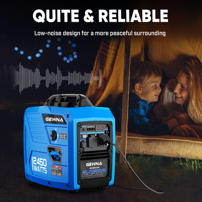 Inverter Generator 2450W & 3450W Super Quiet | EPA Compliant, 1.6 Gal Tank 8.3Hr Runtime, Portable Gas Generator for Home Backup, Camping, RV, Emergency Power