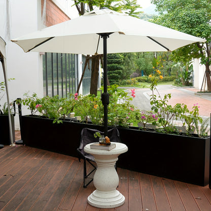 Outdoor Umbrella Side Table with Hole – Concrete Patio Table for Porch Poolside Picnic, Modern Durable Coffee Table