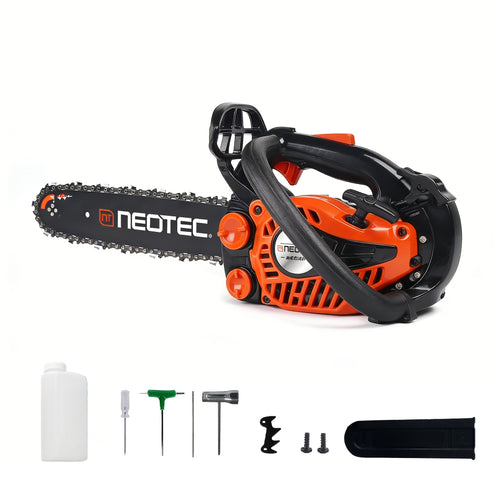 Top Handle Chainsaw 25CC 12-Inch – 2-Cycle Gas Arborist Saw, 12000 RPM, Low-Kickback Chain, Anti-Vibration, 5.5 lbs Lightweight Design