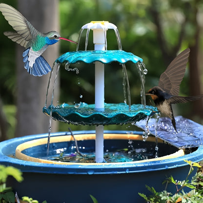 Bird Bath Fountain Pump 3-Layer Detachable Solar 3.5W Dark Green
