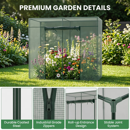 Plant Protection Tent Crop Cage with Zippered Door & Square Frame, Raised Garden Bed Cover Wind-Resistant for Outdoor Vegetables, Flowers & Herbs, Multiple Sizes